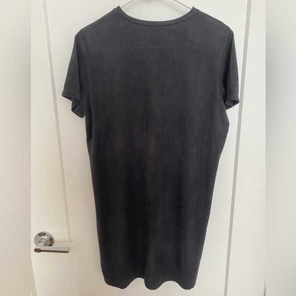 Dark Navy, Suede, Mini T-Shirt Dress - Picture 2 of 4